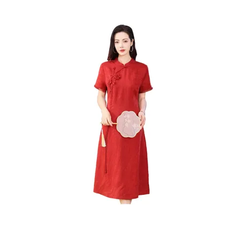 H YXIANG Короткое платье с короткими рукавами женское