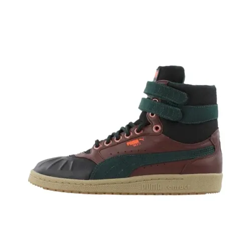 PUMA Sky 2 Устойчивые к истиранию высокие кроссовки для скейтбординга унисекс коричнево-зеленые