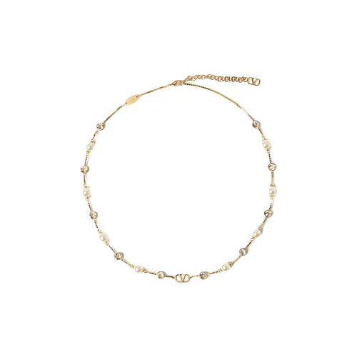 Valentino Металл Искусственный жемчуг Кристалл Swarovski Ожерелья Женские Золото