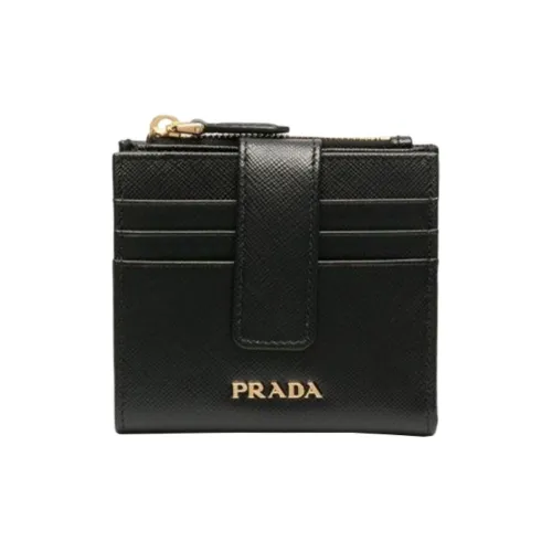 PRADA Кожа Монетница Кошелек Мужской Черный