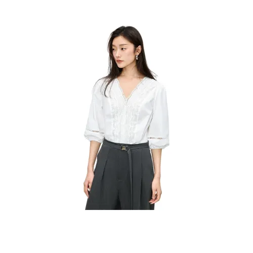 Лилия Белый Женские Шифоновые Рубашки