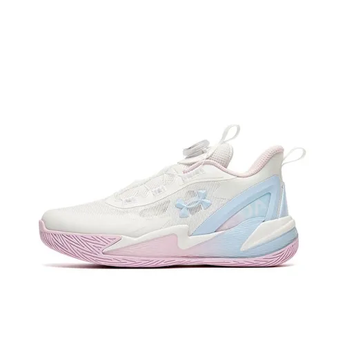 Under Armour Basketball Collection Детская баскетбольная обувь Низкий топ Розовый Синий Школьный возраст