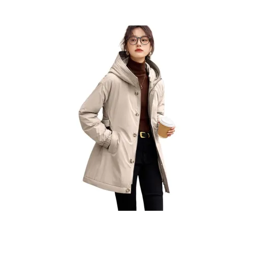 Mo Han Yi Mei Хлопковый пуховик Женский Светлый хаки