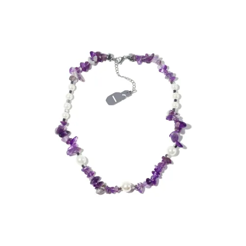 Get'em ON Фиолетовый Галька Белая Раковина Бусина Ожерелье Унисекс