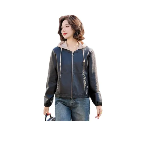 Yi Mengyuan Кожа Куртка Женская