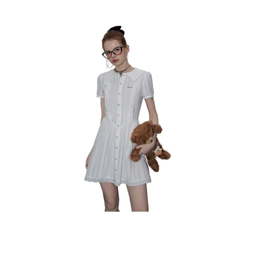 UNIFREE Короткий рукав Платье Женское Белое