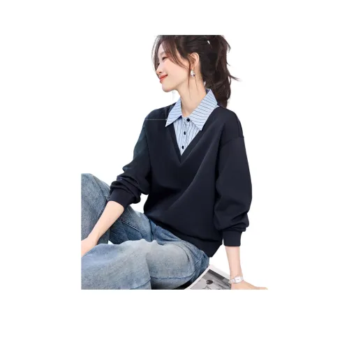 Mo Han Yi Mei Свитшот Женский Темно-синий