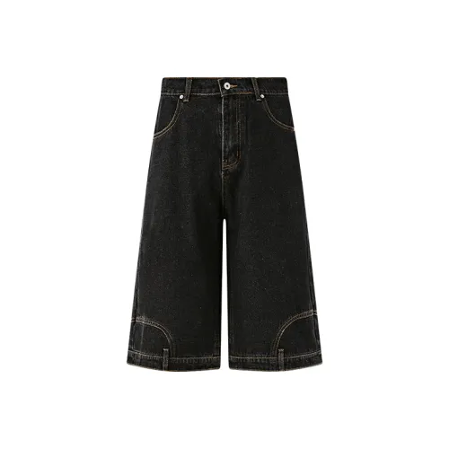 KREATE DENIM серия процесса стирки Прямой крой Джинсовые шорты 7 8 длины Унисекс