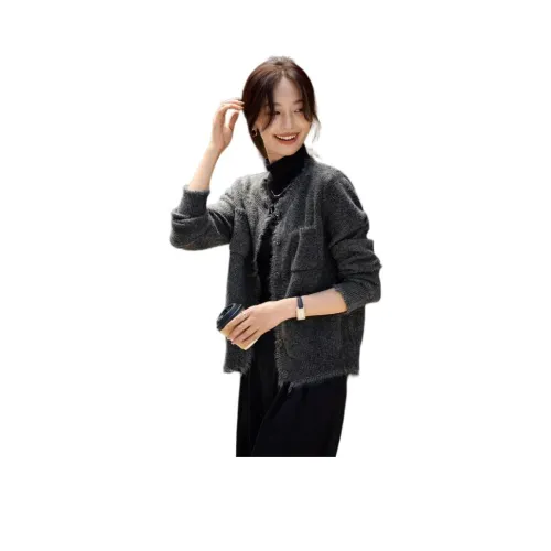 Mo Han Yi Mei Куртки и Пальто Женские Серые