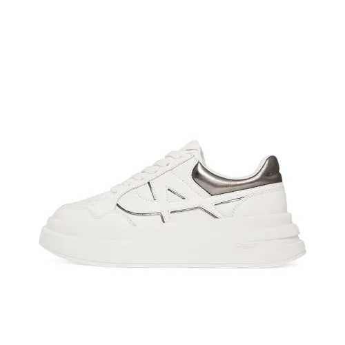 Пепельные низкие кроссовки для скейтбординга белые женские