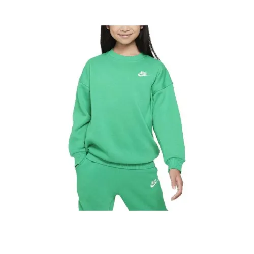 Nike Свитшот Sportswear Club Флис Неон Зеленый Детский