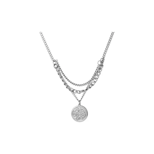 FOREVER MELODY Титановые стальные ожерелья унисекс серебряные