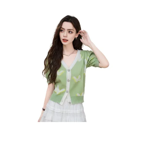 FAWENXIANGZI Светло-зеленый Женский Трикотаж