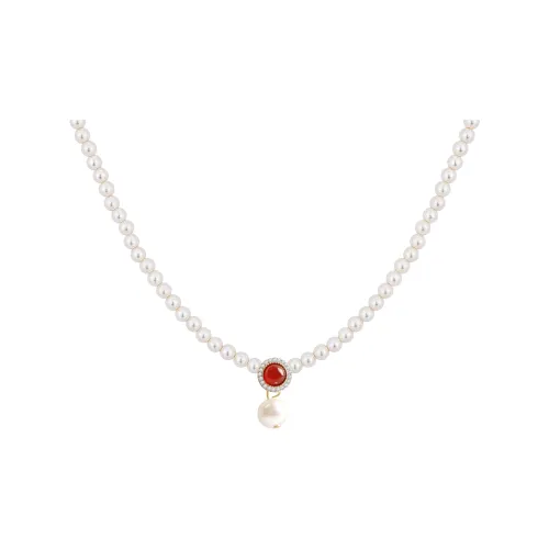 KEYS VIA Медный сплав Искусственный жемчуг Агат Синтетический кубический цирконий Ожерелья Женские