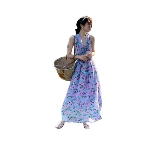 NANING9 Без рукавов Платье Женское Зеленое