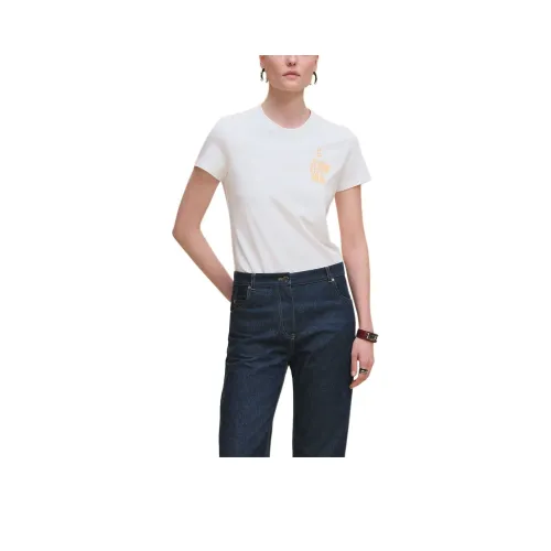 HERMES FW25 Стандартная T-рубашка Женская Белая