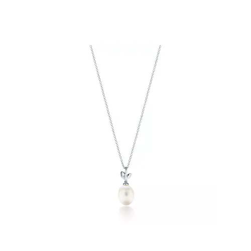 TIFFANY & CO. Подвеска Olive Leaf С Жемчугом Из Стерлингового Серебра С Пресноводной Культивированной Жемчужиной