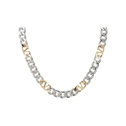 Valentino Brass Necklaces Мужской Золотой серебристый