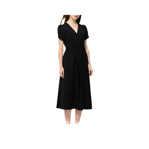 GOELIA 00B Black Женские Короткие Платья с Рукавами