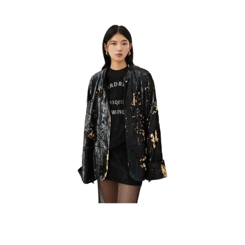 LEDIM WANG Черный Золотой Женские Куртки