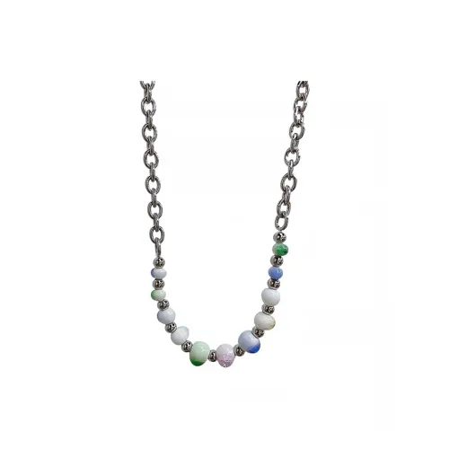 Kelanxi Титановые стальные ожерелья унисекс серебряные