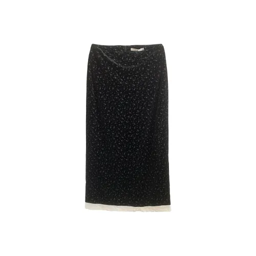 OUBO Черный Женские Повседневные Длинные Юбки