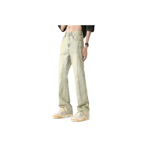 THE AIER Желтые Грязные Унисекс Джинсы