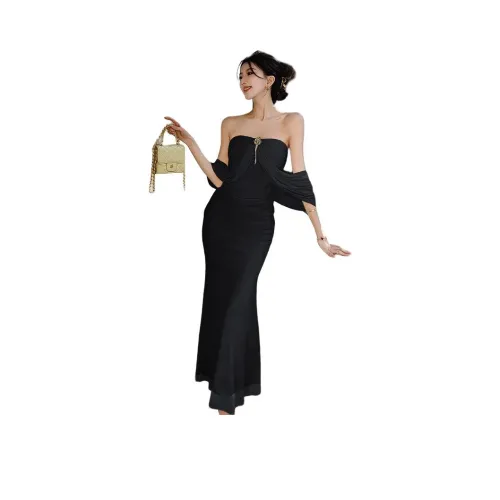 YINLEI Длинное платье с длинными рукавами женское