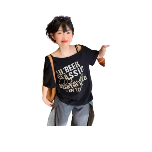 QIAOMONVHAI Черные Женские Футболки