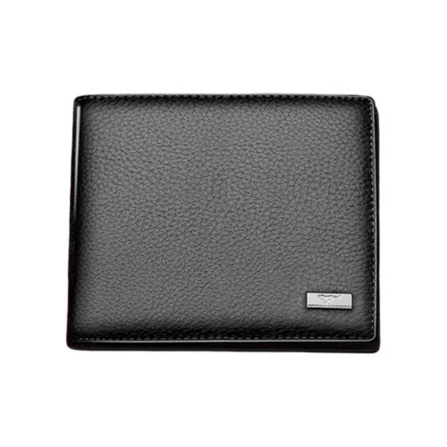 SEPTWOLVES Кошелек из коровьей кожи Мужской Черный Кофейный
