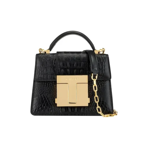 TOM FORD 3D Крокодиловый узор Кожа Портативная Сумка через плечо Маленькая Женская Черная