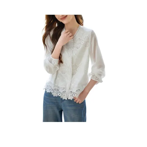 SLLSKY Гардения Белый Женские Рубашки