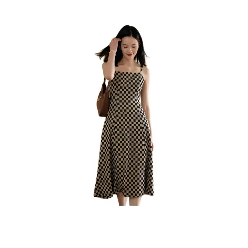 Mula Винтаж Клетчатый Женские Слиплатья