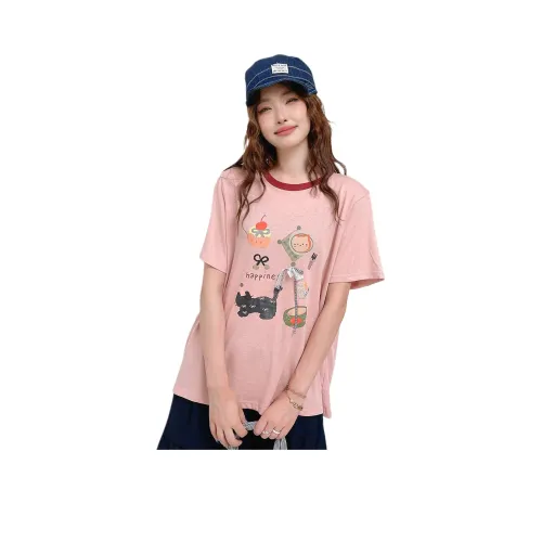 FANKUIEN Морозно-розовый Женские футболки