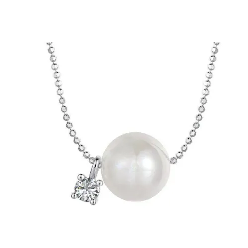 NATURALLYJOJO Титановая сталь Искусственная жемчужина Циркон Ожерелья Женские Золотой серебристый