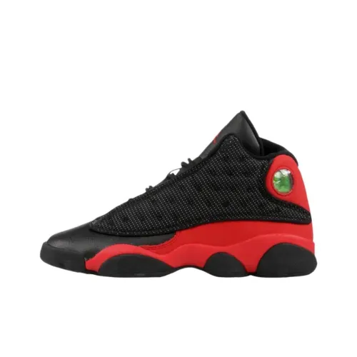 Jordan Air Jordan 13 Устойчивые к истиранию Высокие Детские Баскетбольные Кроссовки Черные Красные Подростковые