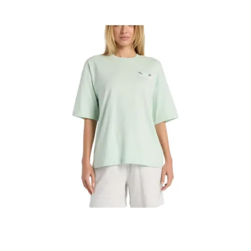 New Balance совместный бренд SS25 T-рубашка Женская Зеленая