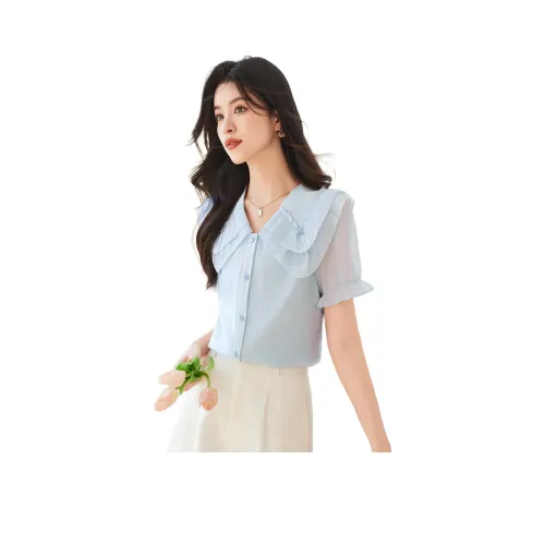 Like The Age Of Water Рубашка Женская Синяя