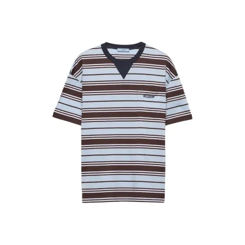 PRADA Небесно-голубые женские футболки T