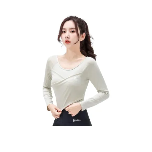 Барби Бежевый [С вкладышами] Женская Йога T-рубашка