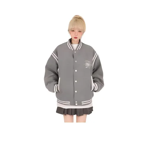 BIFH Бейсбольная куртка Женская Серого цвета