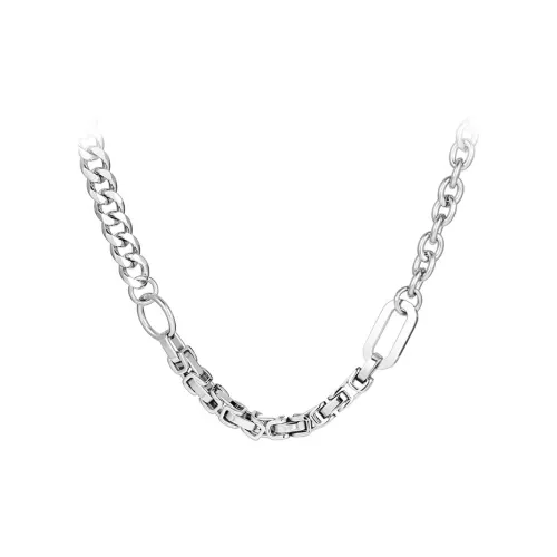 AKAK Титановые стальные ожерелья унисекс серебряные