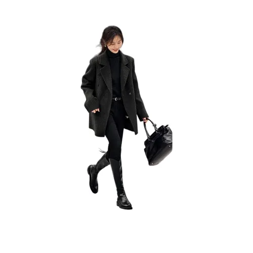 XWI Черный Серый Цвет Женское Пальто