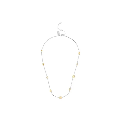 COACH Латунь с покрытием Стекло CUBIC Циркон Crystal Necklaces Женское Серебро