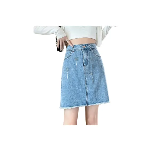 JEANSWEST Джинсовые короткие юбки Женские Синие