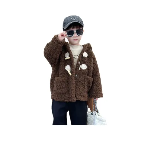HEINBBE Куртки Пальто Кофе Дети Возраст 3-7 Лет