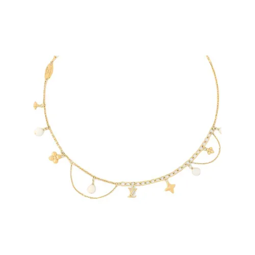 LOUIS VUITTON Металл Смола Бусины Ожерелья Женские Золото