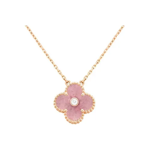 Van Cleef Arpels Alhambra Four Leaf Lucky Series 18К золото Ожерелье Женское Розовое золото