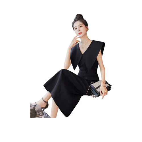 Cypress House Без рукавов Платье Женское Черное