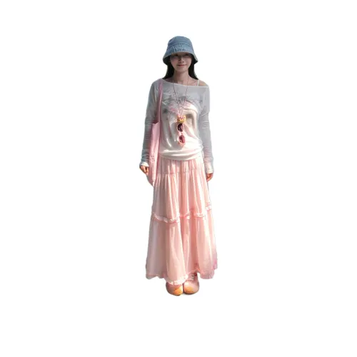 GOSO Розовый Женская Повседневная Длинная Юбка